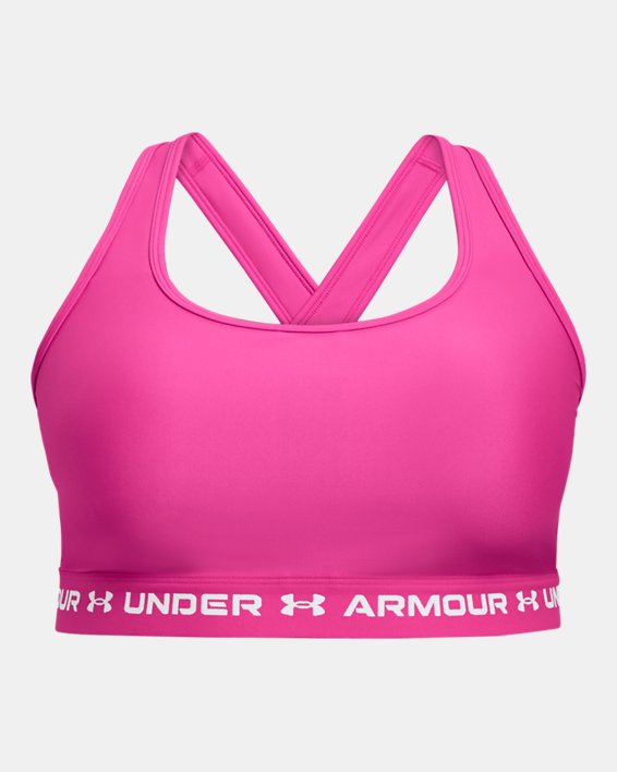 Sujetador deportivo de impacto medio Armour® Mid Crossback para mujer, Pink, pdpMainDesktop image number 4